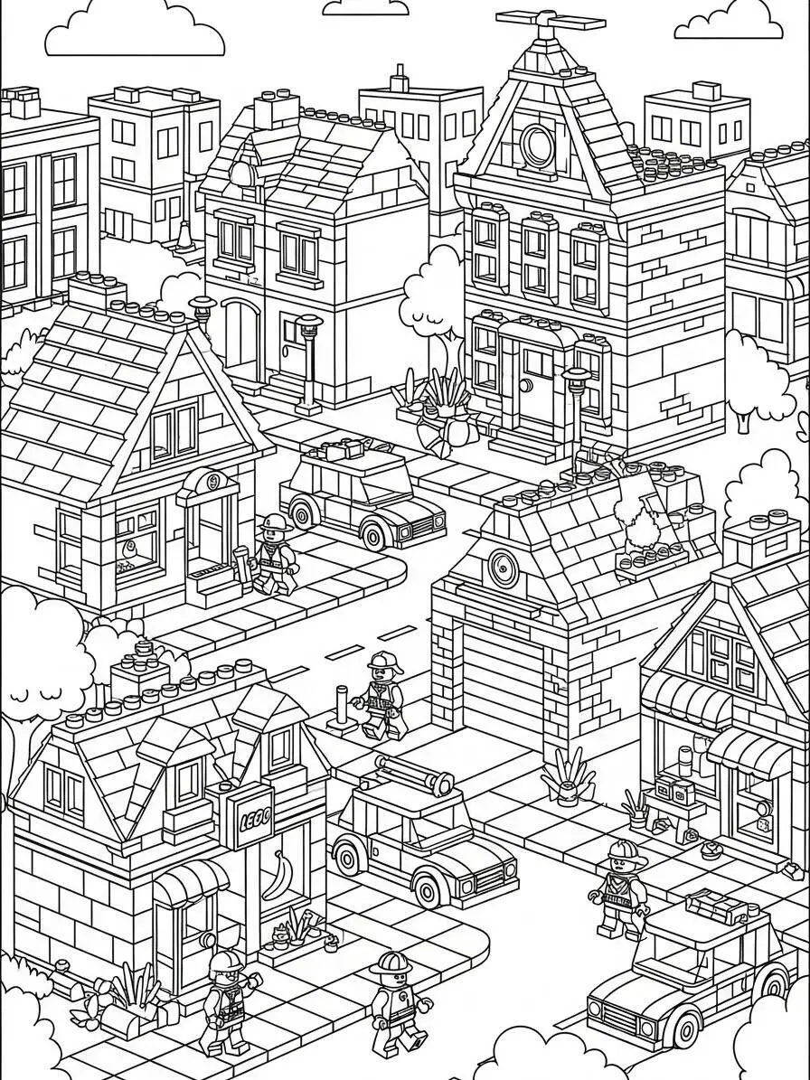 Dibujo de Lego para colorear.