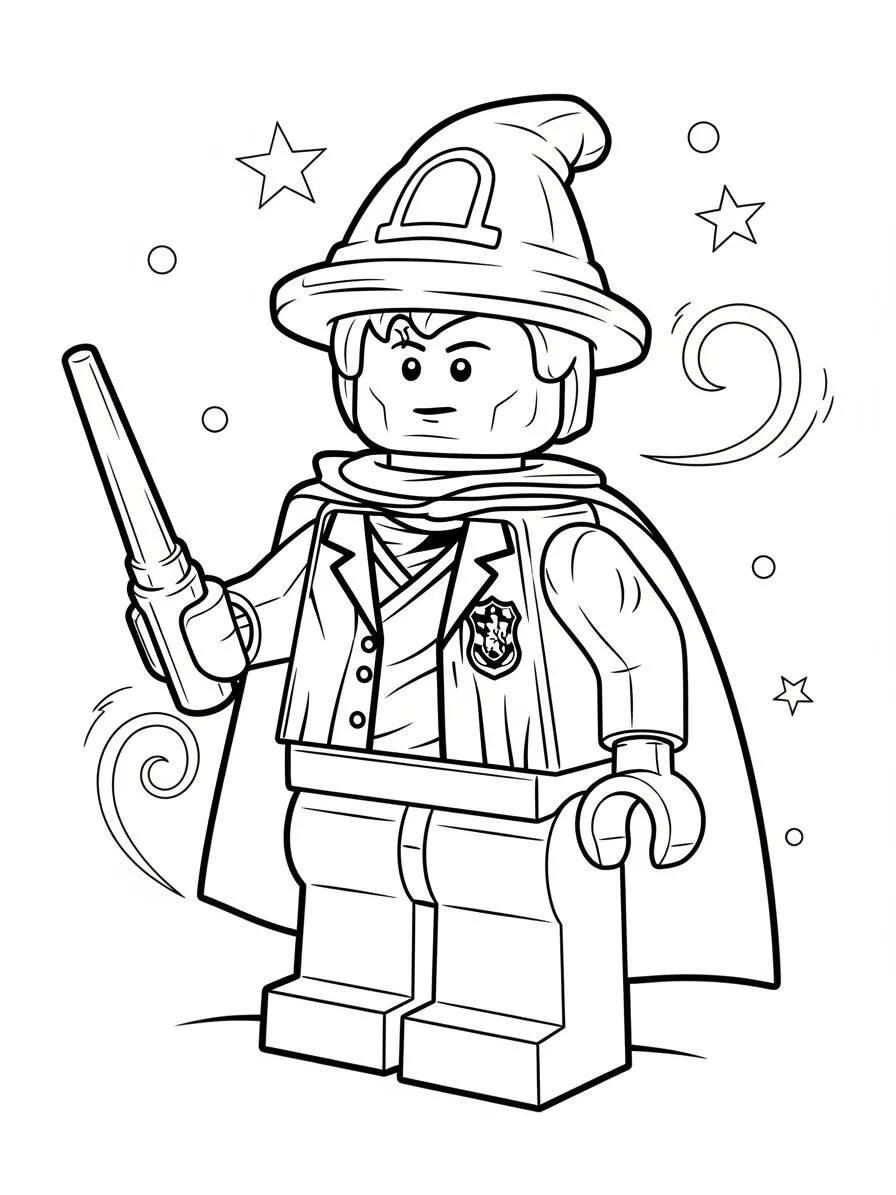 Desenho de Lego de Mago para Colorir