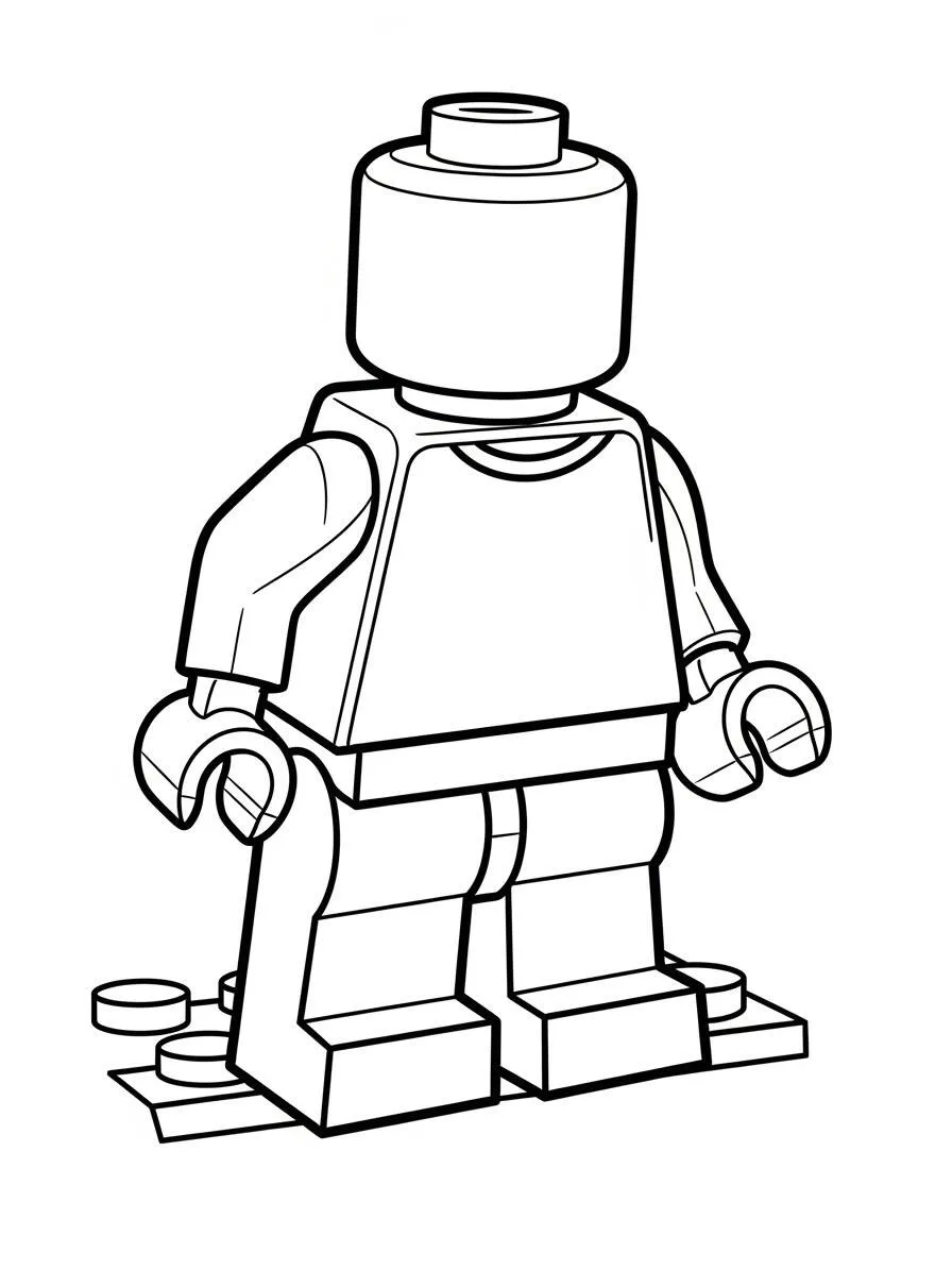 Desenho de Lego de um Boneco para Colorir