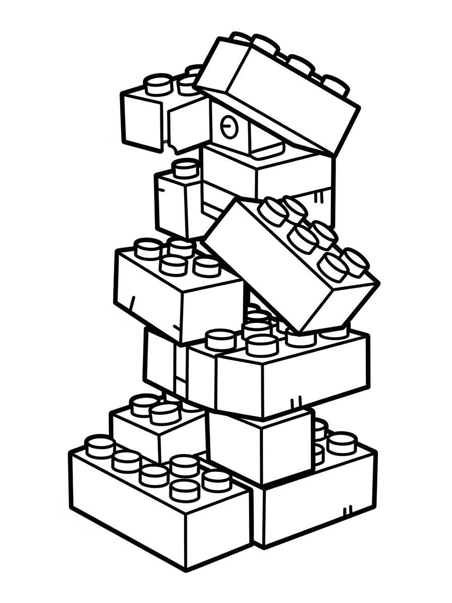 Lego apilados Dibujo para colorear