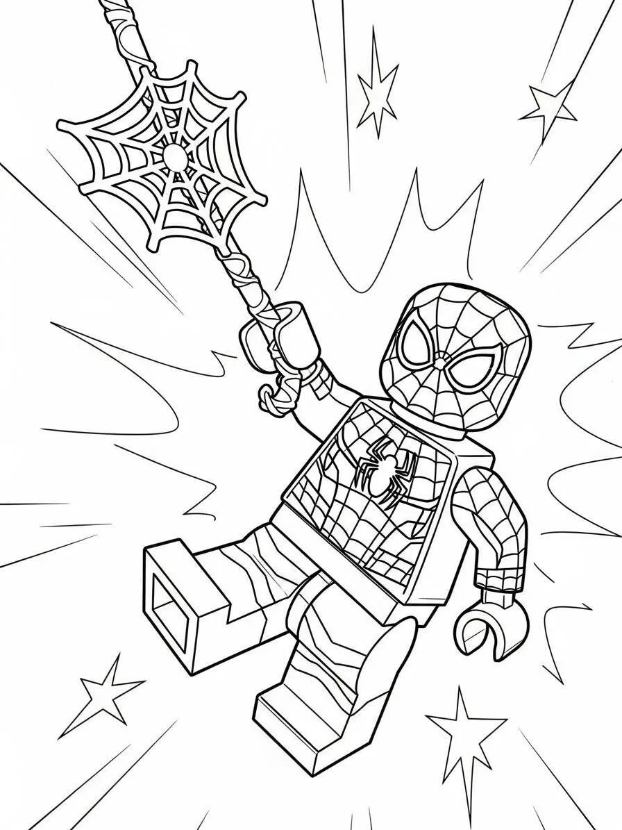 Desenho de Lego do Homem Aranha para Colorir