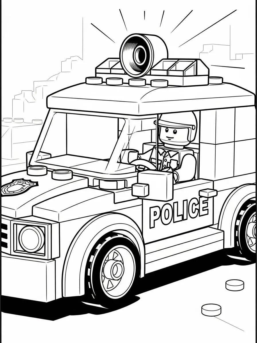 Coloriage Légo Police