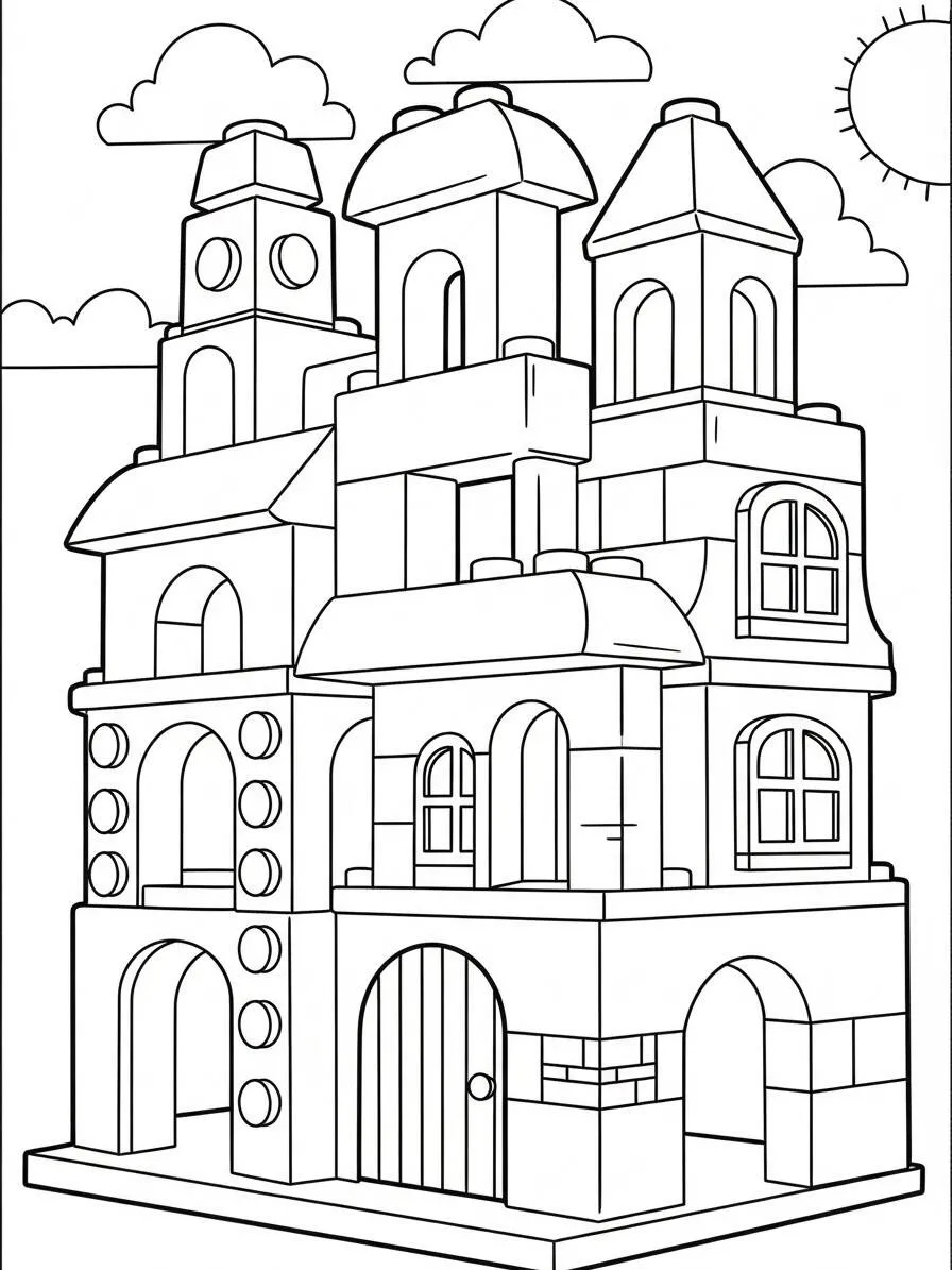 Coloriage Château Légo