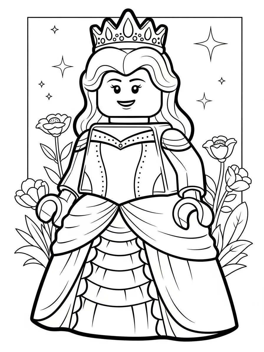 Desenho de Lego da Princesa para Colorir