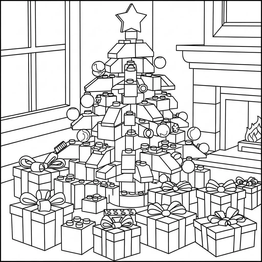 Coloriage Sapin De Noël Légo