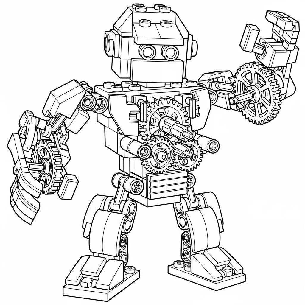 Lego Robot Página Para Colorear