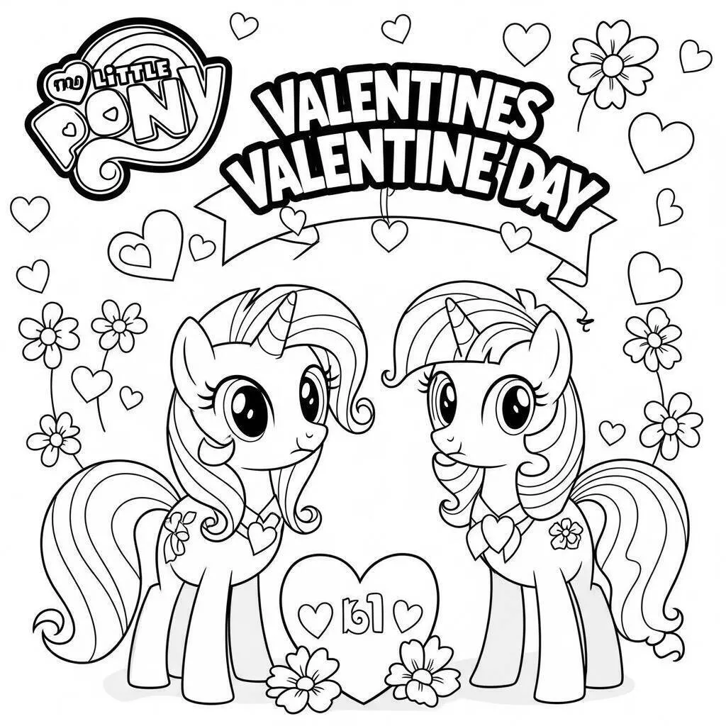 Malvorlagen zum Valentinstag von Mein kleines Pony