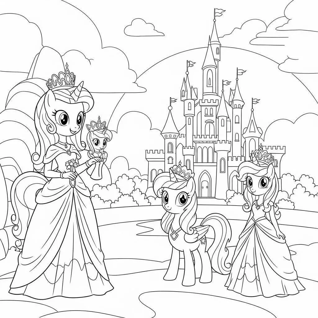 Coloriage Mon Petit Poney dans le Château Enchanté