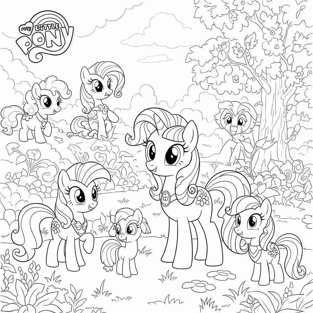 Coloriage Mon petit poney dans une journée amusante
