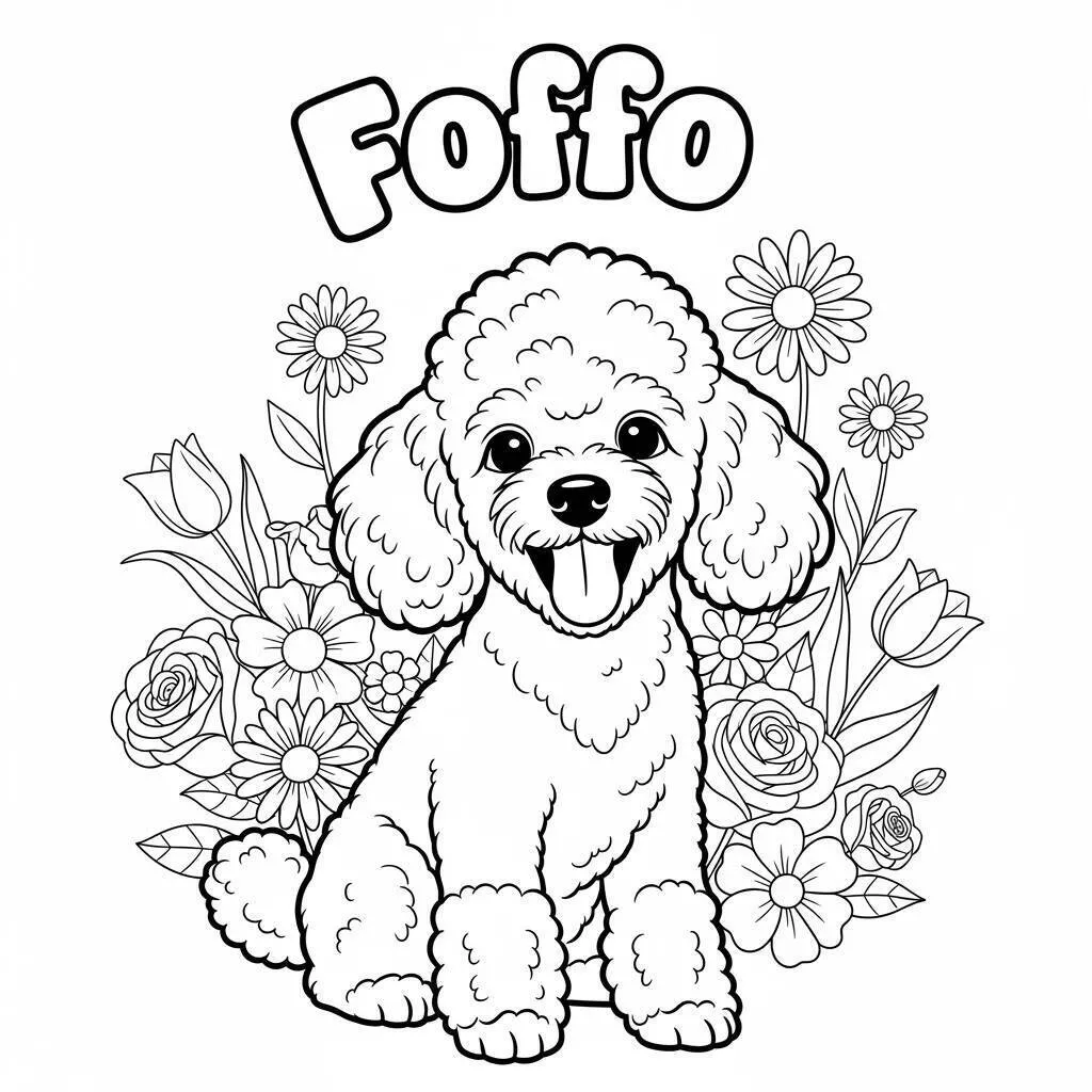 Desenho Fofo de um Cachorrinho Fofo para Colorir
