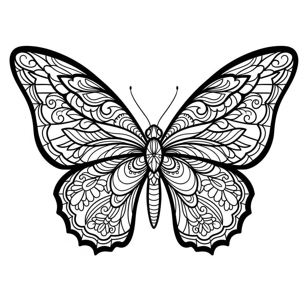 Desenho de Mariposa Elegante para Colorir