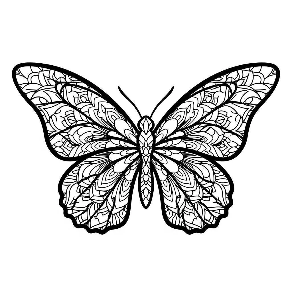 Desenho de Mariposa Detalhada para Colorir