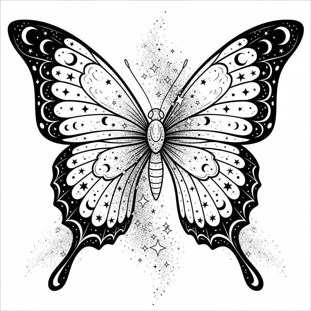 Desenho de Mariposa Estelar para Colorir