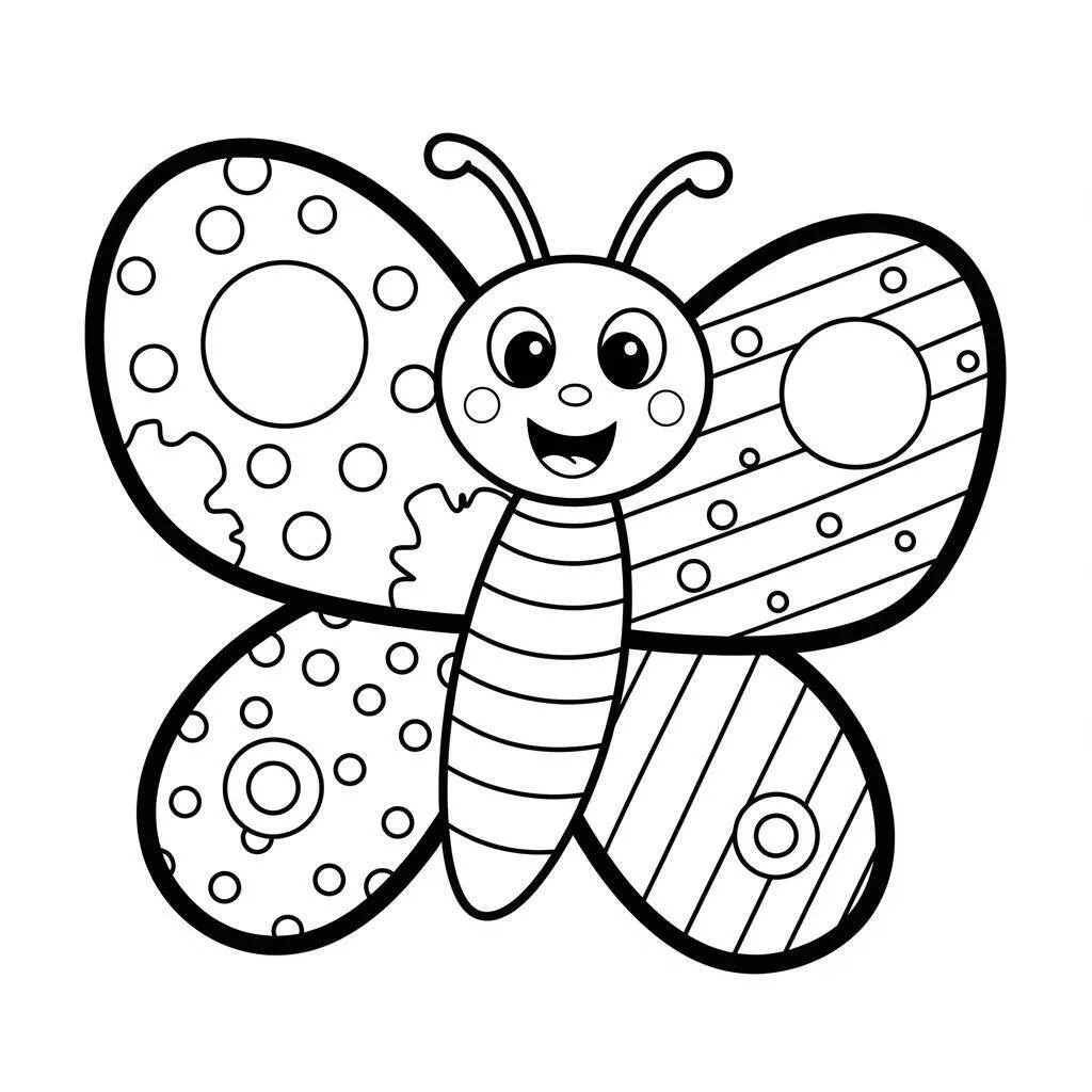 Desenho de Mariposa Divertida para Colorir