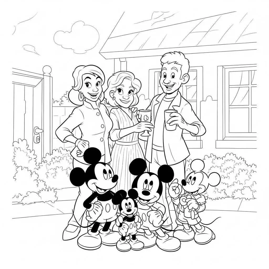 Coloriage Mickey la souris avec ses amis