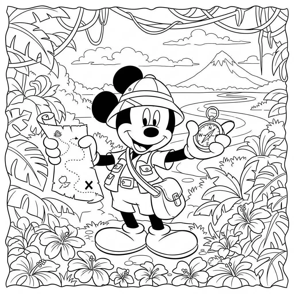 Coloriage Mickey la souris Aventurier