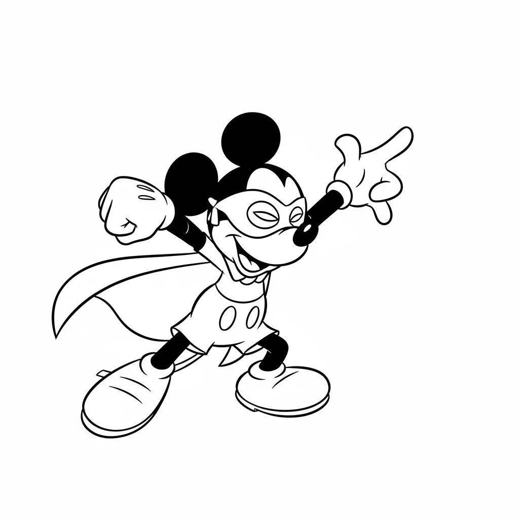 Coloriage de super héros Mickey la souris