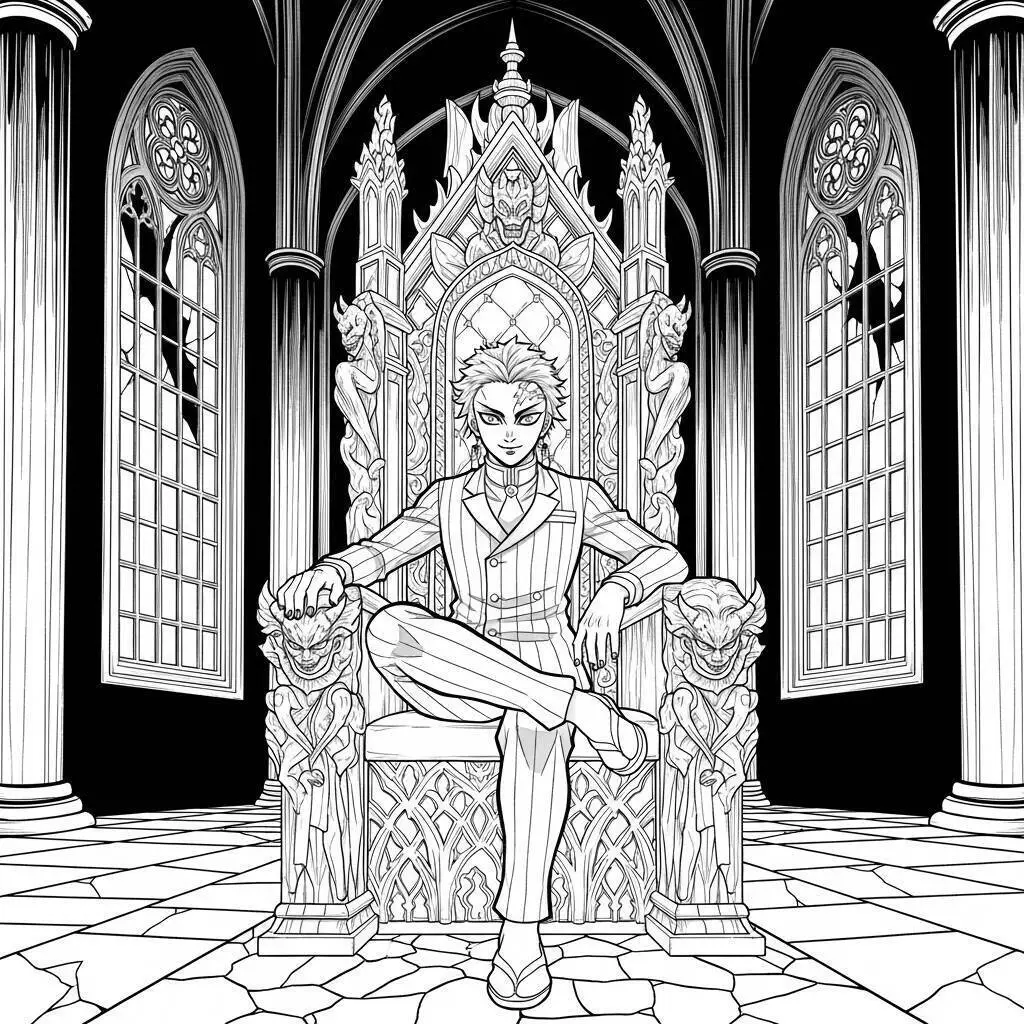 Coloriage Tueur de démons de Muzan Kibutsuji