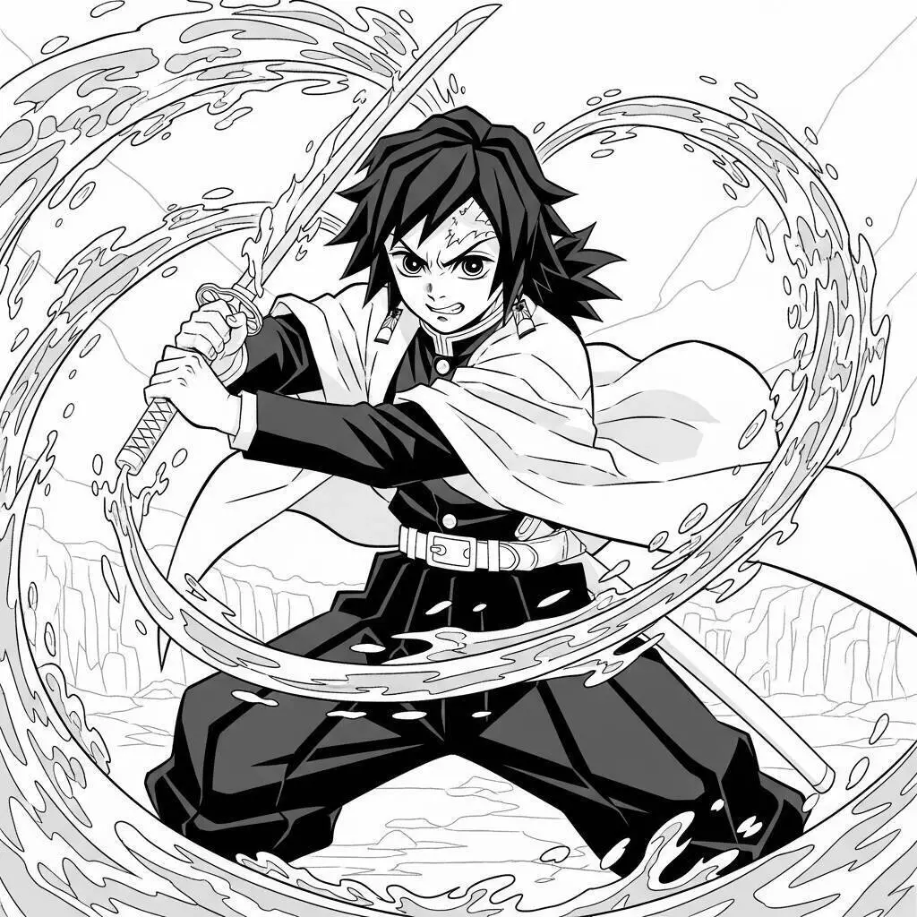 Desenho de Demon Slayer do Mitsuri Kanroji para Colorir