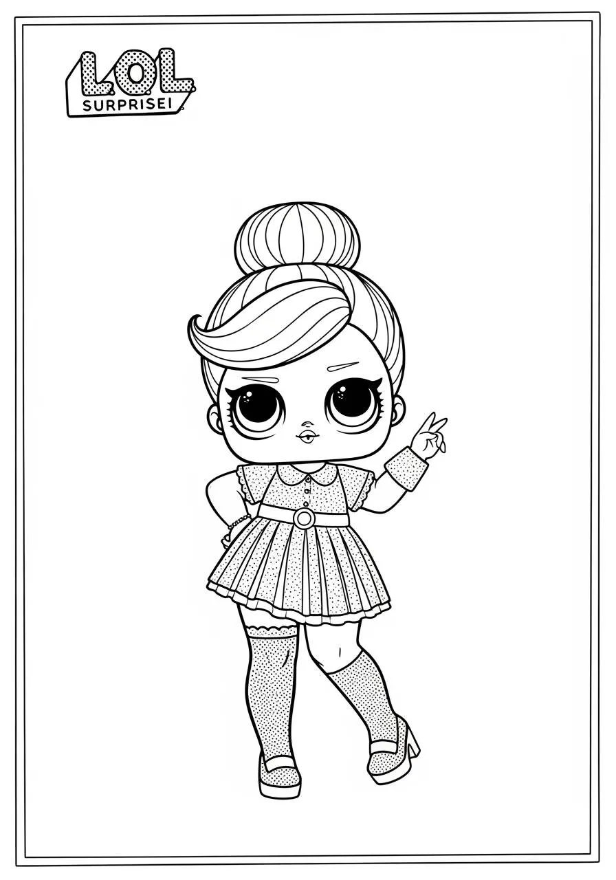 Desenho de LOL Surprise Boneca Estilosa para Colorir