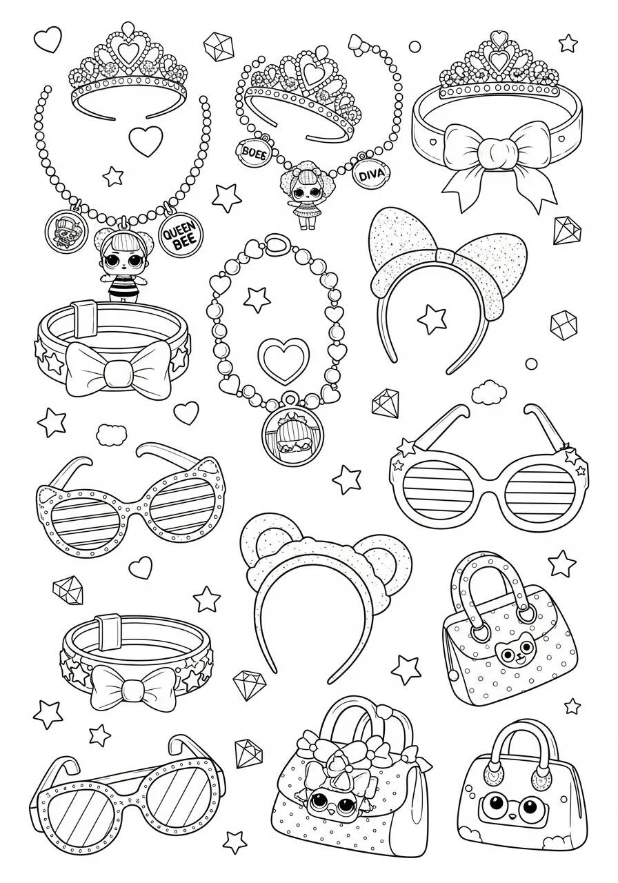 Desenho de Acessórios LOL Surprise para Colorir