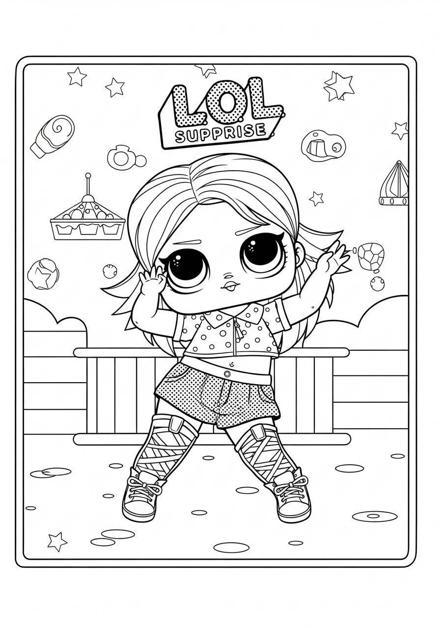 Desenho de LOL Surprise Boneca Estilosa para Colorir