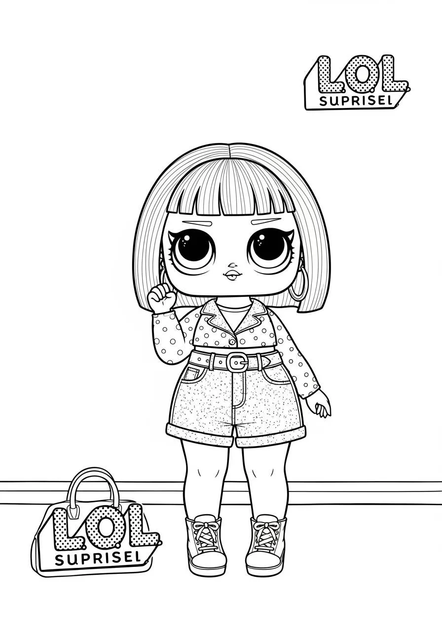 Dibujo para colorear de muñeca jajaja sorpresa con estilo