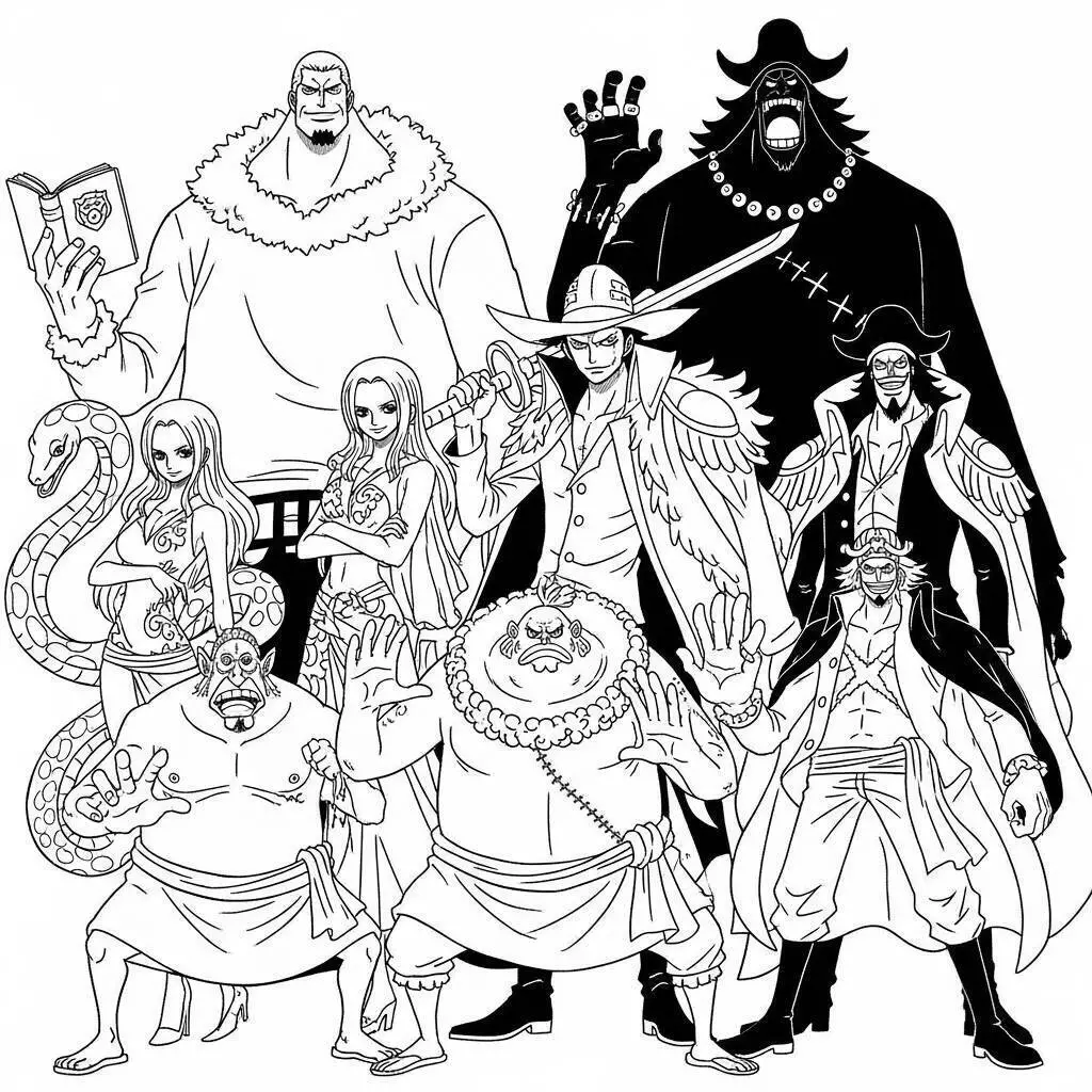 Desenho de One Piece dos Sete Warlords para Colorir