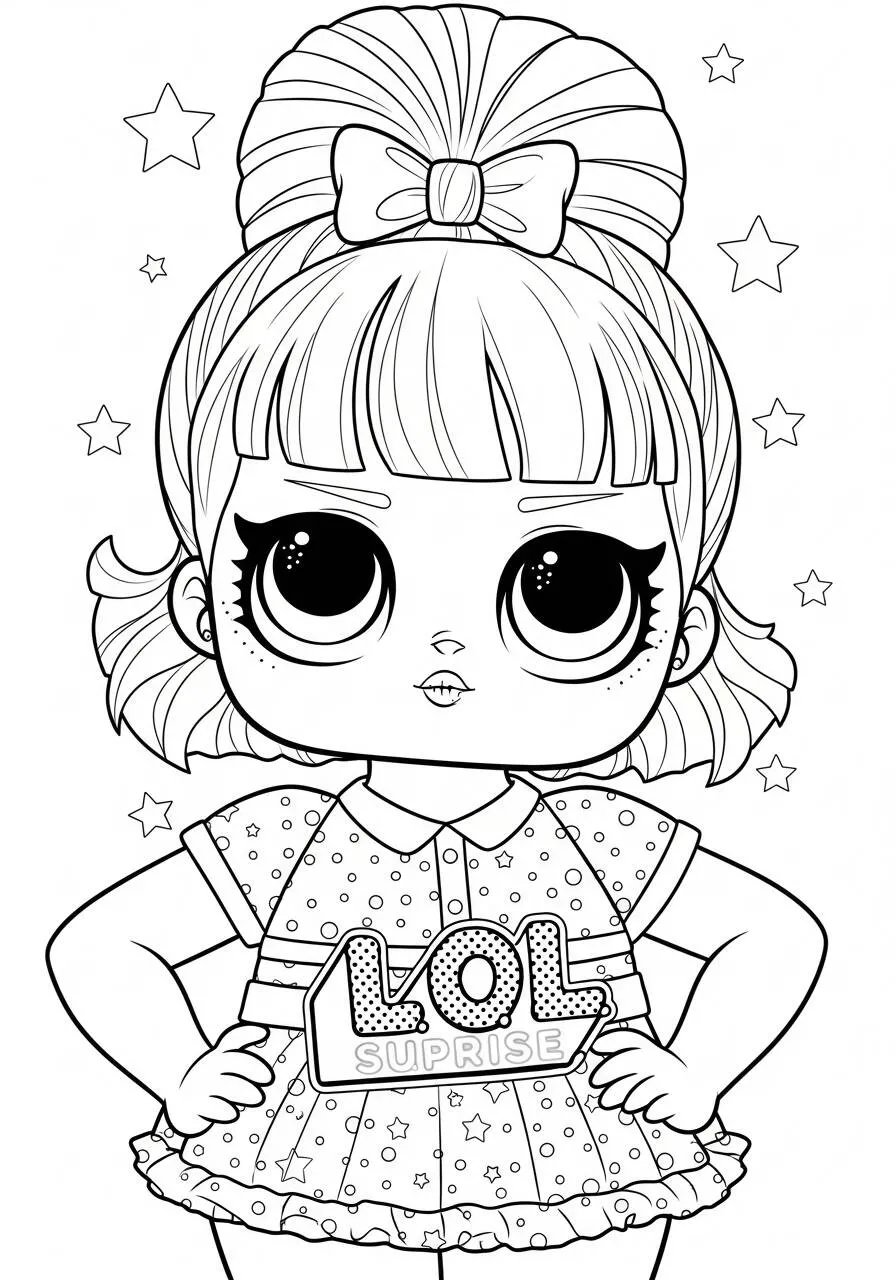 Coloriage de poupée surprise LOL avec style