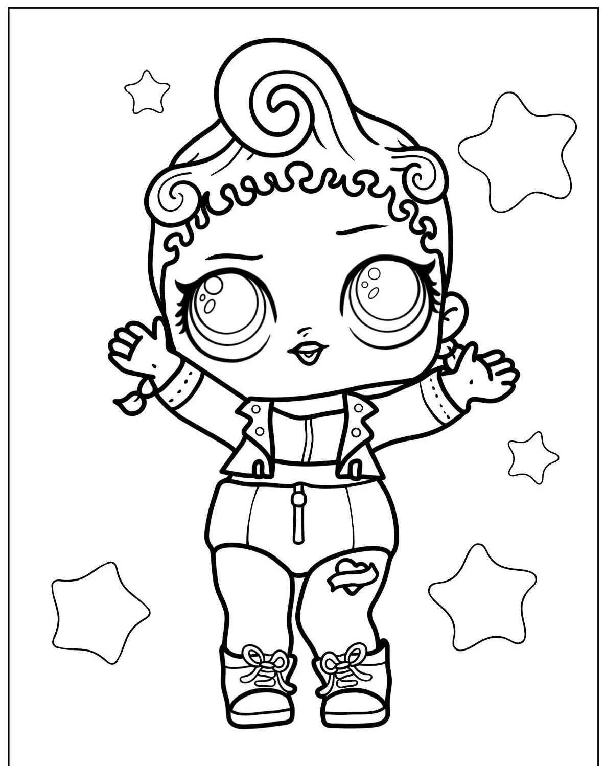 Dibujo para colorear jajaja sorpresa con estrellas