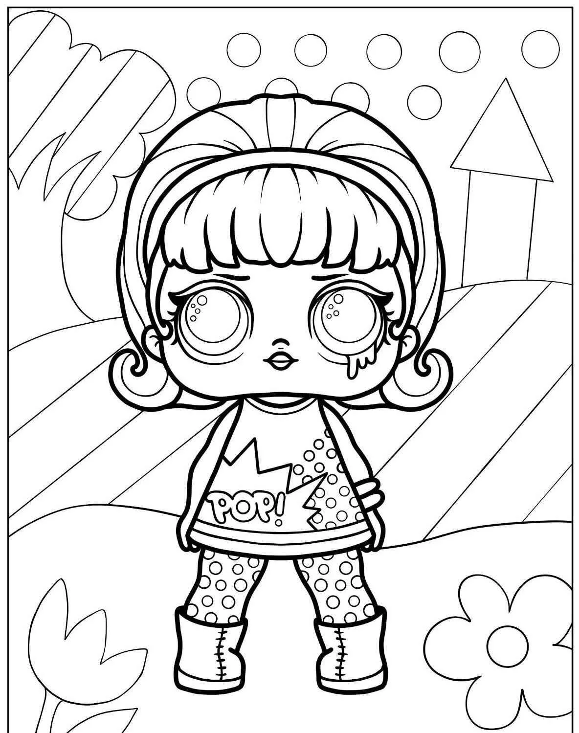 Desenho de LOL Surprise com Estilo Pop para Colorir
