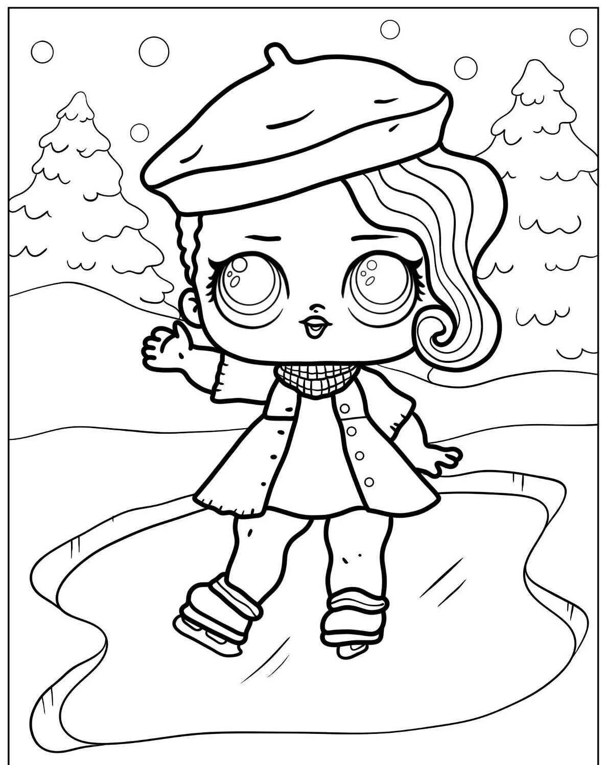 Desenho de LOL Surprise Patinadora para Colorir
