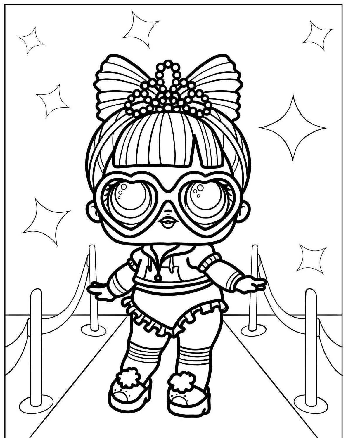 Dibujo para colorear jajaja sorpresa con gafas gigantes