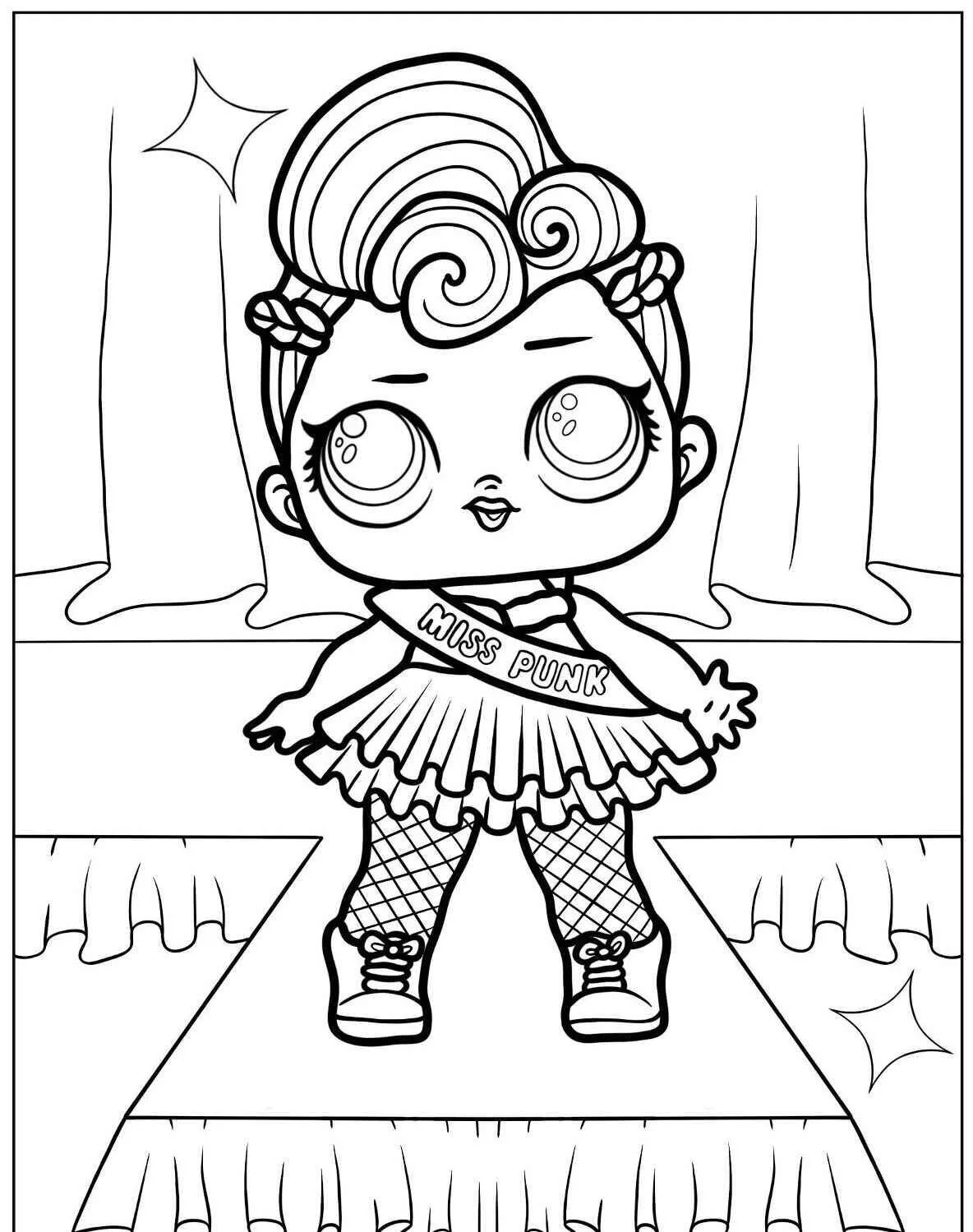Desenho de LOL Surprise Miss Punk para Colorir