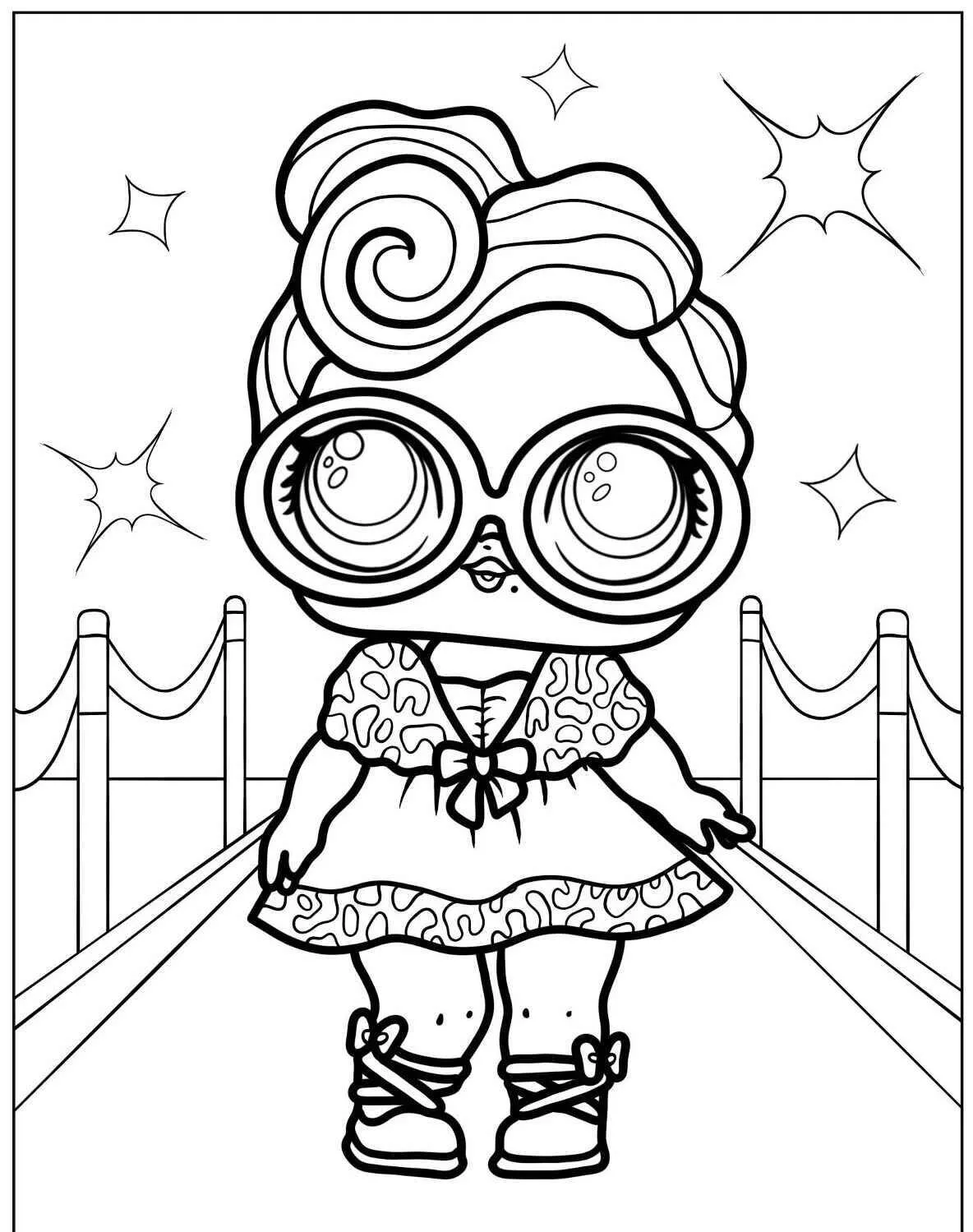Dibujo para colorear jajaja sorpresa con gafas grandes