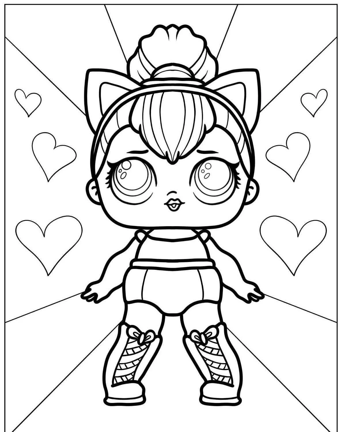 Página para colorear jajaja sorpresa con pelo de gato