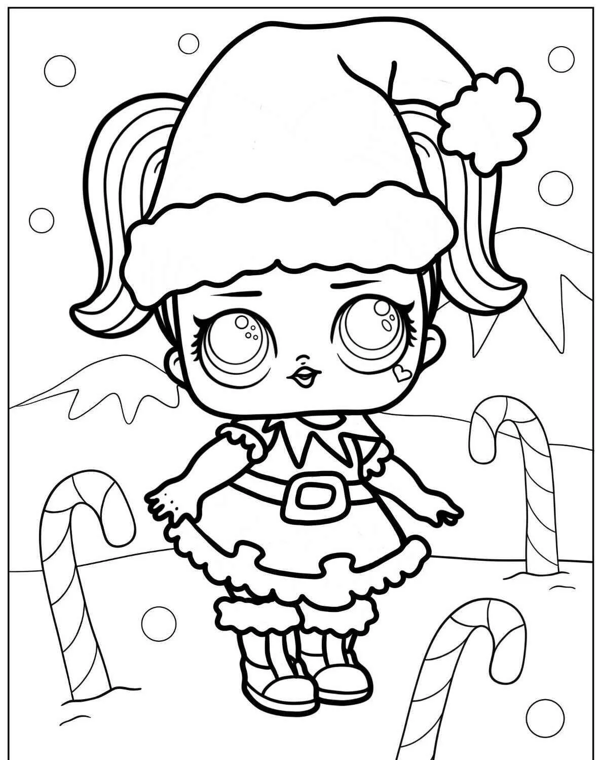 Dibujo para colorear jajaja sorpresa con gorro navideño