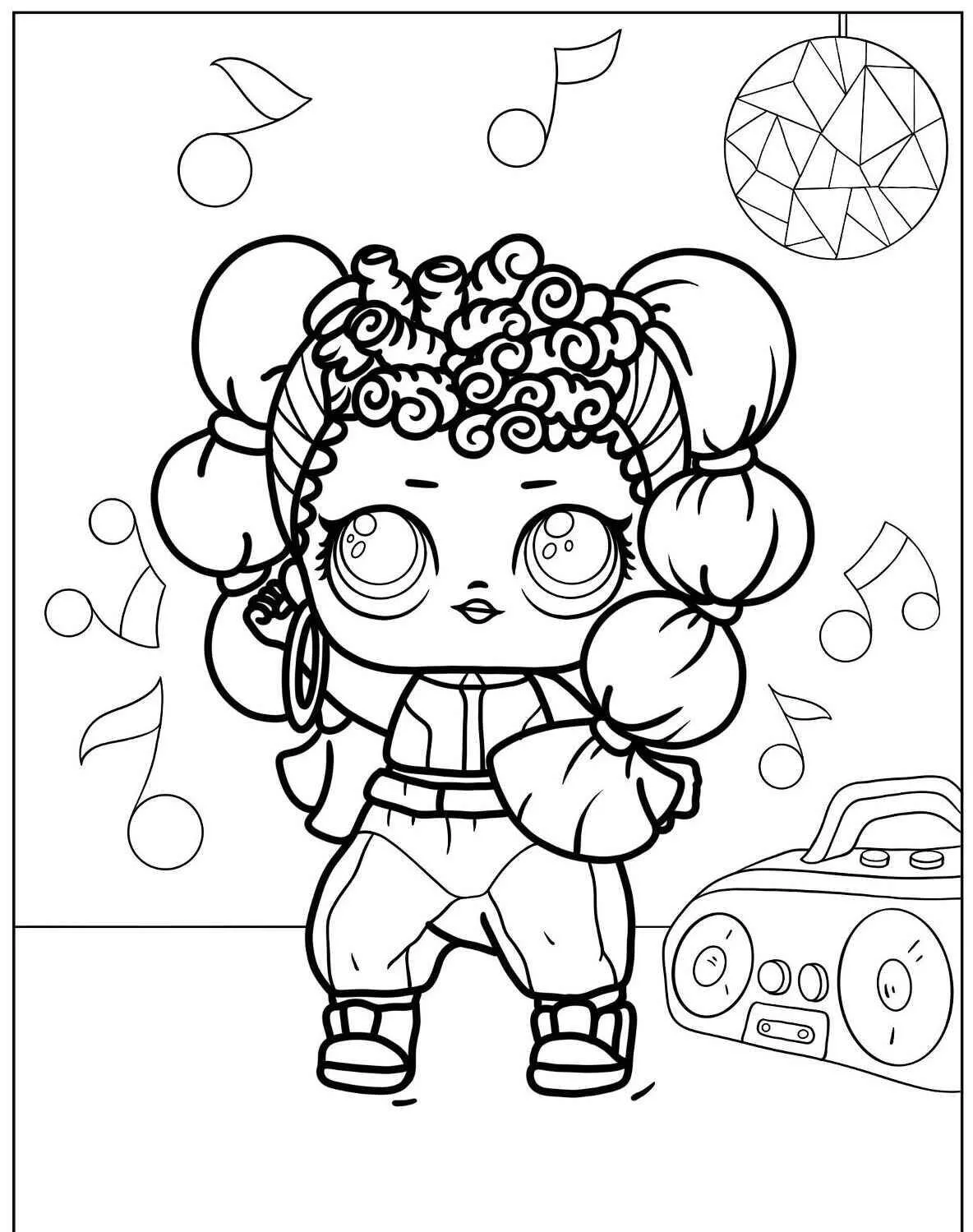 Desenho de LOL Surprise Dançarina para Colorir