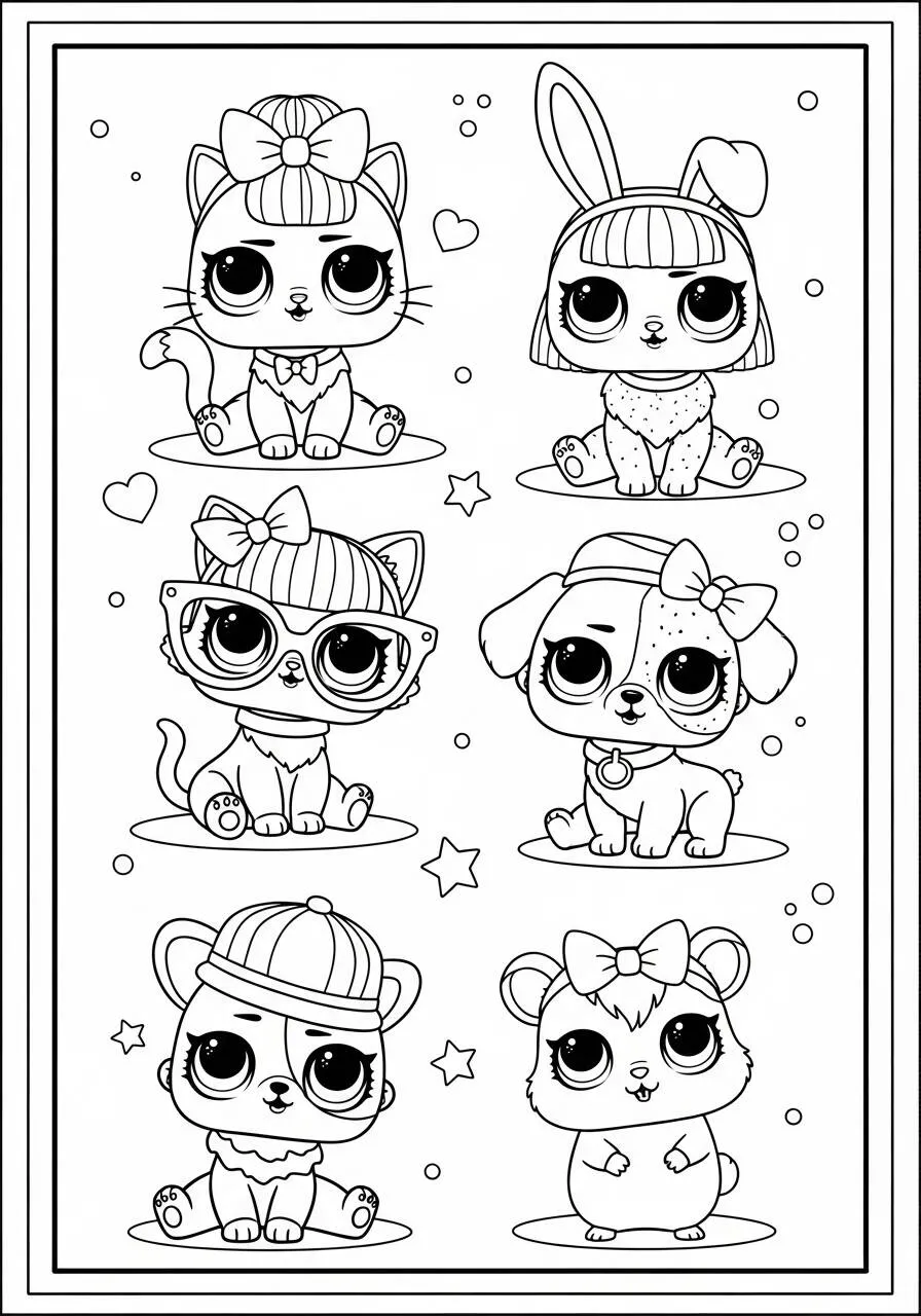 Dibujo para colorear jajaja sorpresa con mascotas