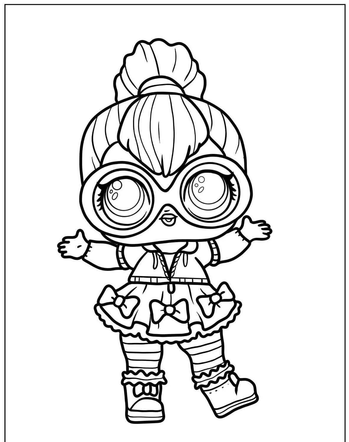 Dibujo para colorear jajaja sorpresa con gafas gigantes