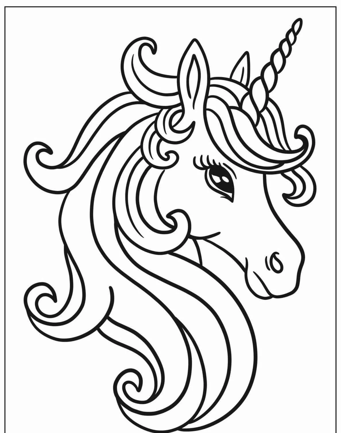 Desenho de Unicórnio Elegante para Colorir