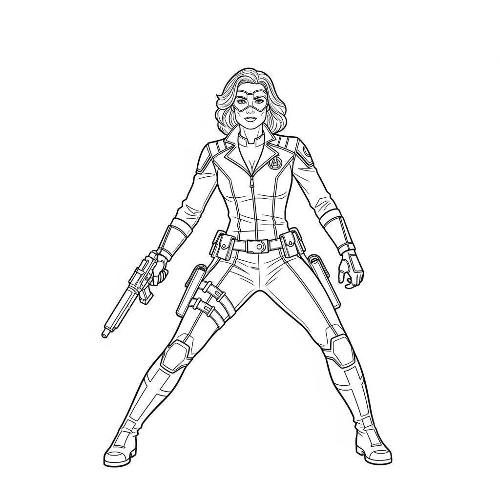Desenho de Vingadores da Kate Bishop para Colorir