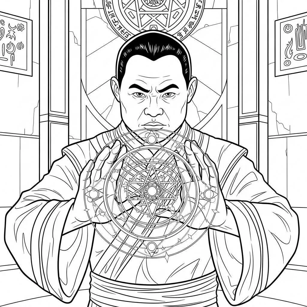 Desenho de Vingadores do Doutor Estranho para Colorir