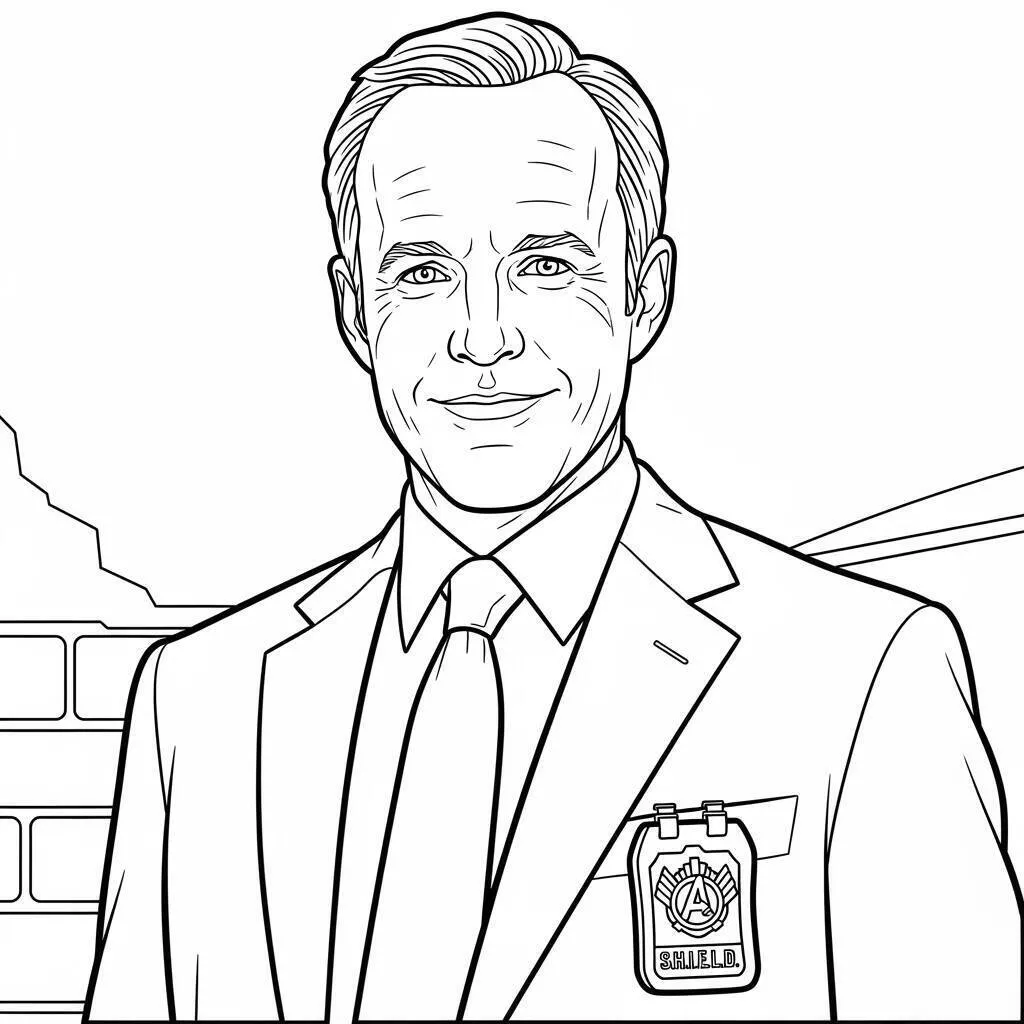 Desenho de Vingadores do Agente Coulson para Colorir