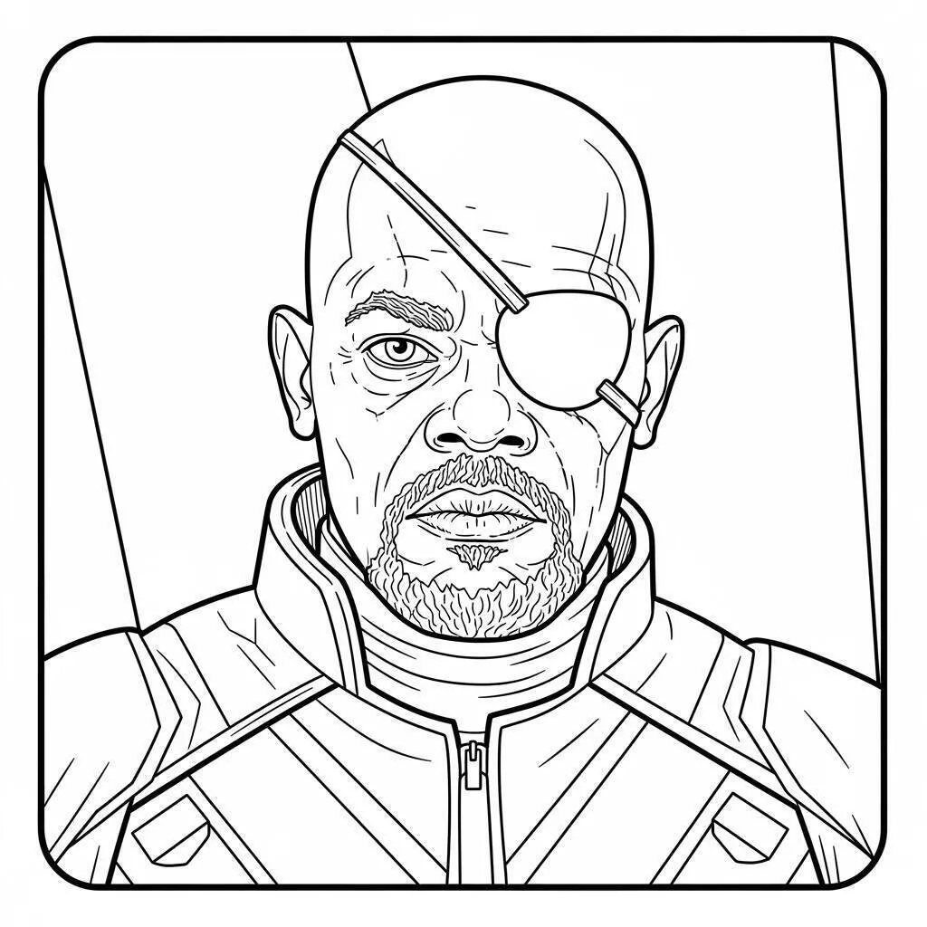 Desenho de Vingadores do Nick Fury para Colorir