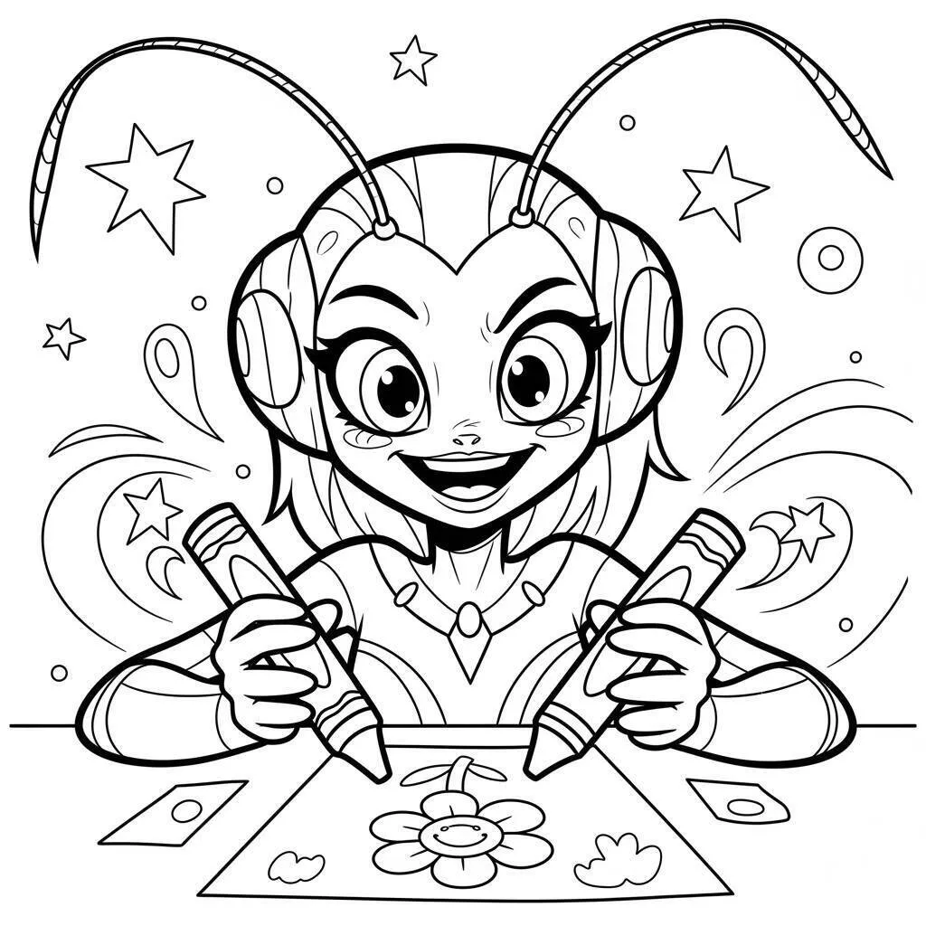Desenho de Vingadores da Vespa para Colorir