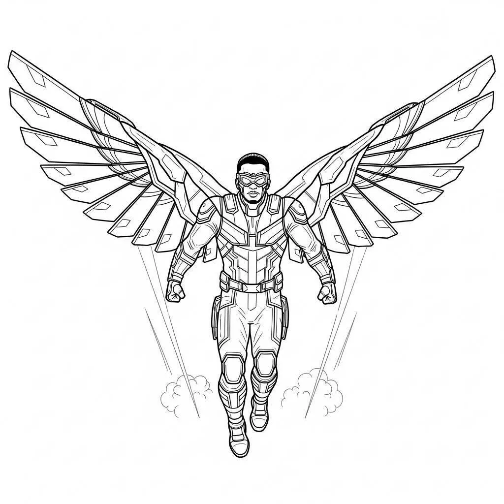 Desenho de Vingadores do Falcão para Colorir