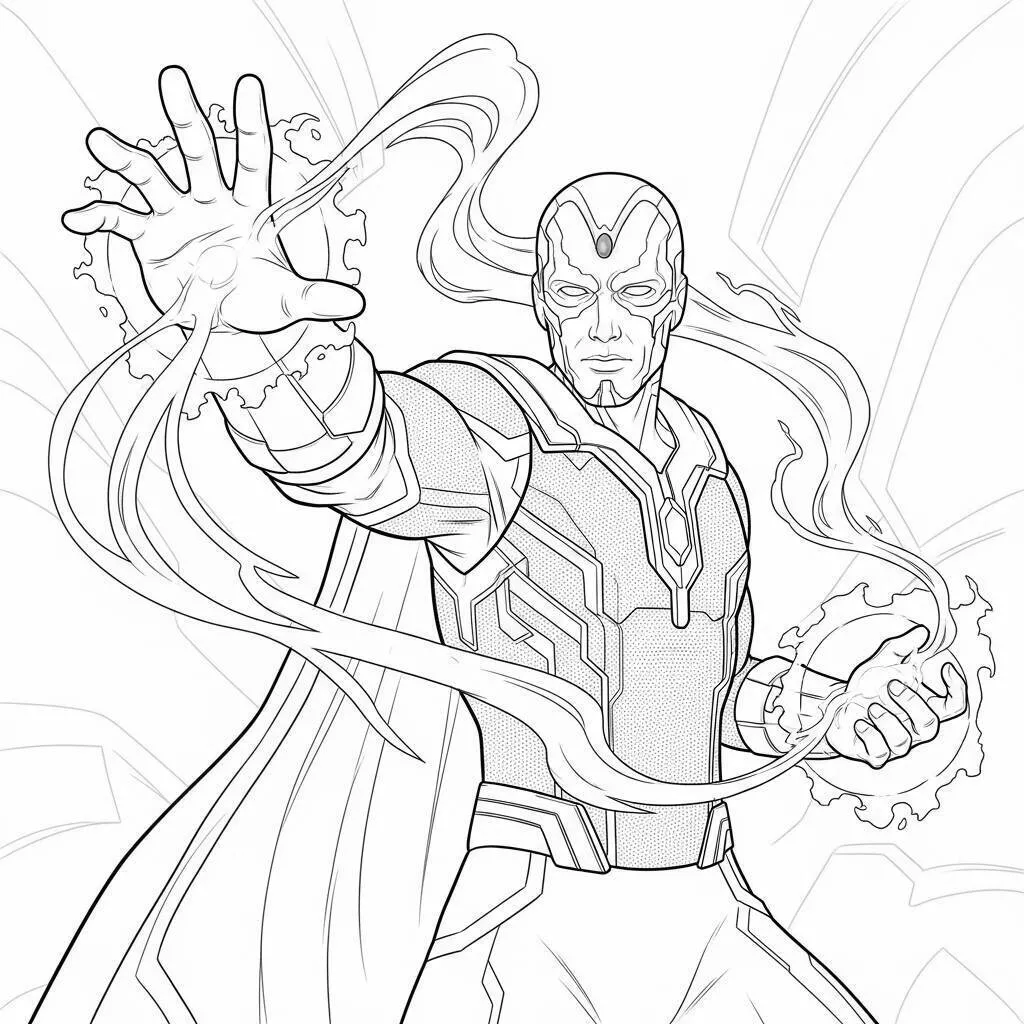 Desenho de Vingadores do Visão para Colorir