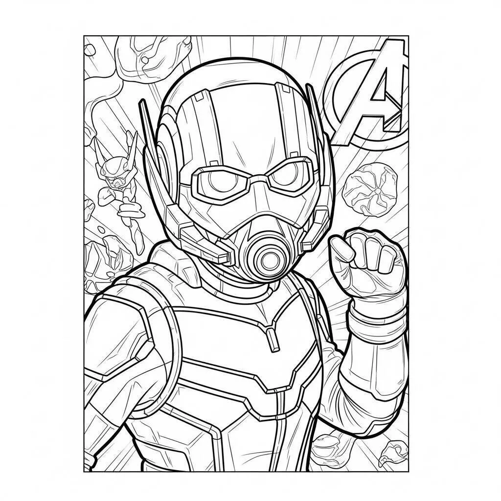 Desenho de Vingadores do Homem Formiga para Colorir