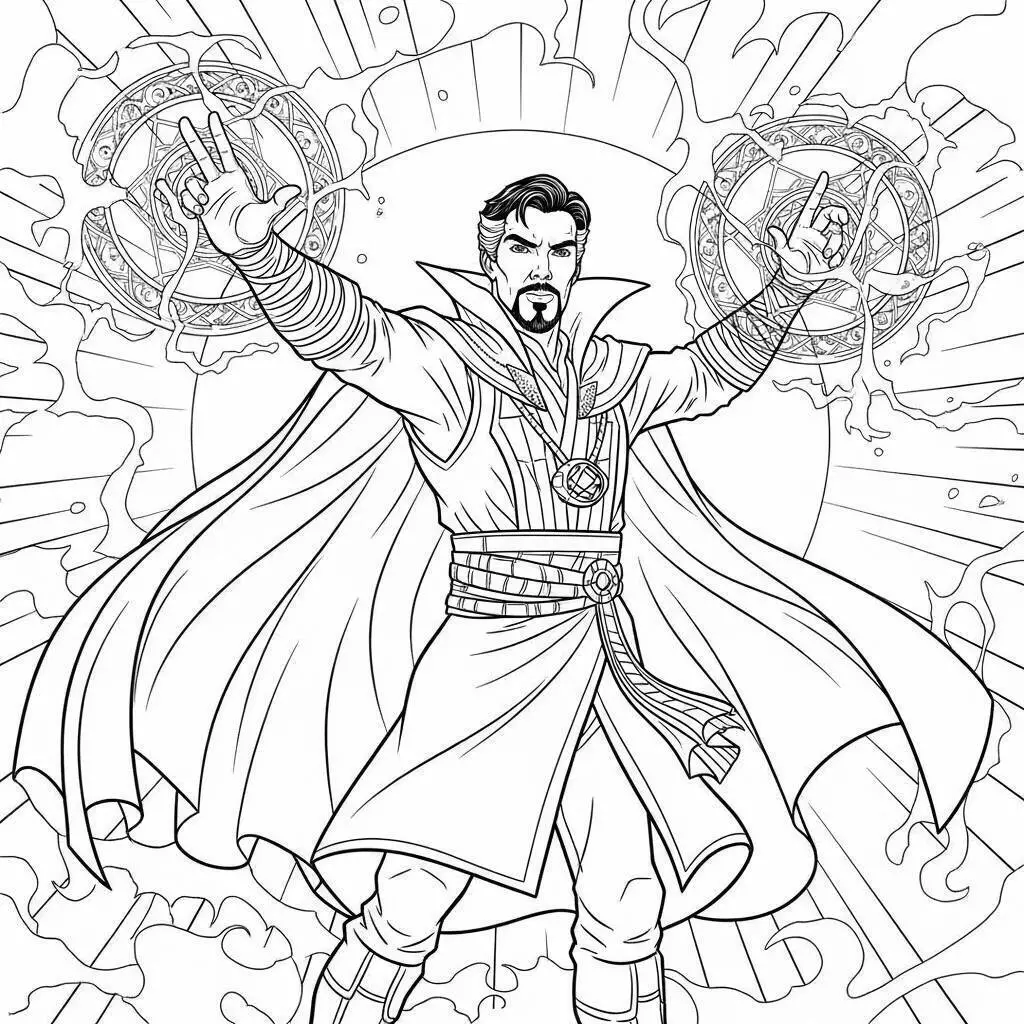 Desenho de Vingadores do Doutor Estranho para Colorir